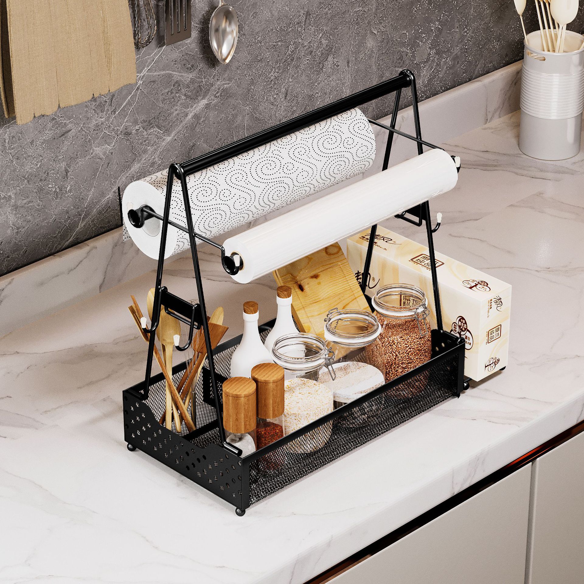 Elevate Your Kitchen Organization with the Basket Seasoning Rack