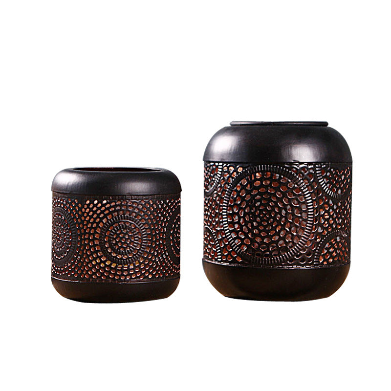 Enhance Your Home Decor with Old Metal Ornaments and Hollow Wrought Iron Candle Holders