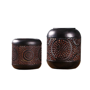 Enhance Your Home Decor with Old Metal Ornaments and Hollow Wrought Iron Candle Holders