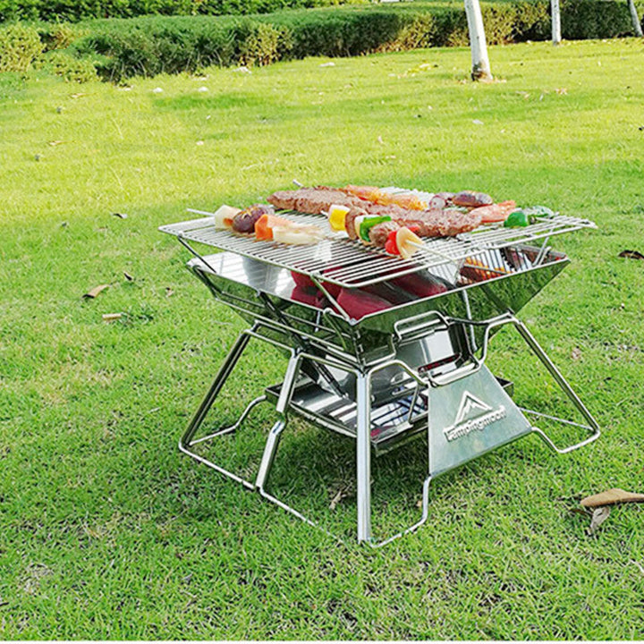 Experience the Great Outdoors with Our Foldable 2-3 Person Camping BBQ Grill