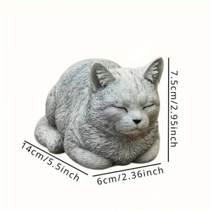 Cute Lifelike Resin Cat Garden Landscape Ornament